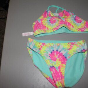 Multi Color 2 Pcs Reversibile Justice Bikini Swimsuit Size 8